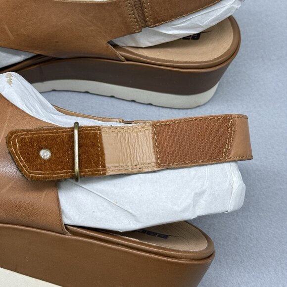 Womens Earth Origins Sandals Sand Brown Soft Leather Sunflower Woven Panel Sz 9 - Picture 5 of 15